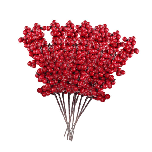 Red Berry Stems Fake Holly 10 Pcs 1