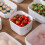 RFUGUG Stackable White Plastic Lunch Box 700ml and 900ml 7
