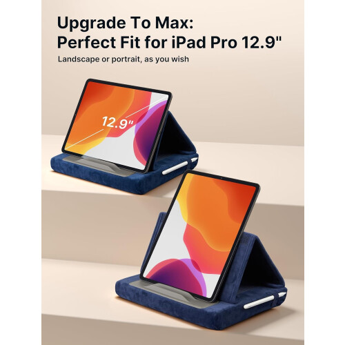 Supporto per tablet a cuscino [grande], supporto dock per tablet per grembo, letto e scrivania compatibile con iPad Pro Air Mini, 1
