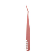 Rose Gold Stainless Steel Eyelash Tweezer Set 1pc