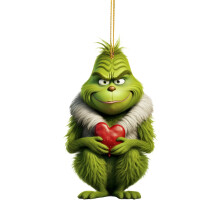 Grinch Christmas pendant acrylic green 1 piece