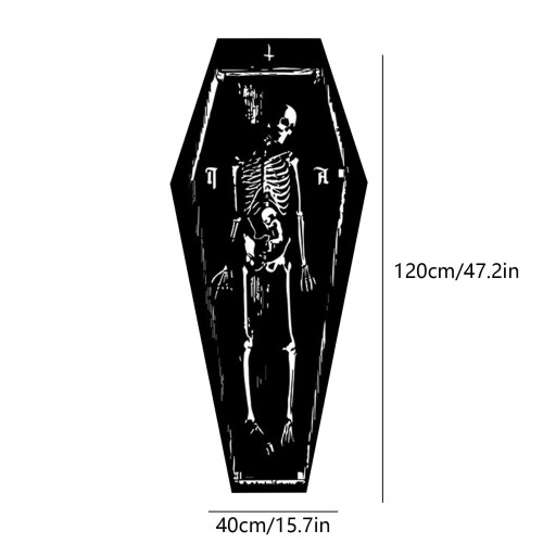 Skeleton Design Area Rug Gothic Decor Absorbent Quick Dry 2