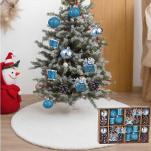 Blue Glitter Shatterproof Christmas Ball Ornaments 24PCS