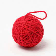 Christmas yarn ball ornaments red handmade 2.36 inch