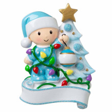 Baby's First Christmas Ornament Boy Blue Resin 1pc
