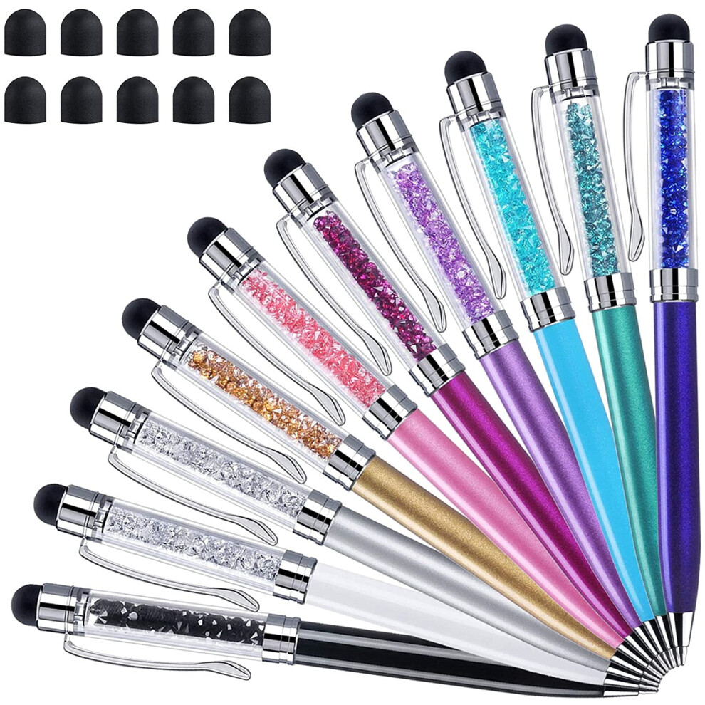 Crystal Stylus Ballpoint Pen 2-In-1 10-Pack Ink Black 917087535618