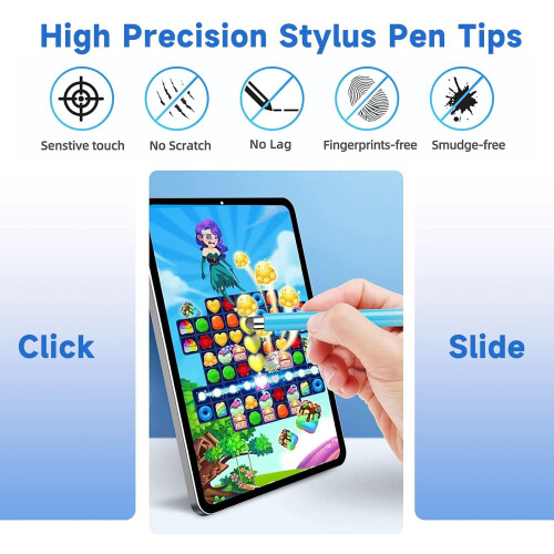 Mesh Fiber Tips (10Pack) Stylus Pen Replacement Tips Suitable for capacitive Touch Screen,High Sensitivity, 1