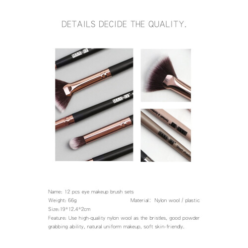 Eyeshadow Brush Set Skin Tone Soft Bristles 12 pcs 2