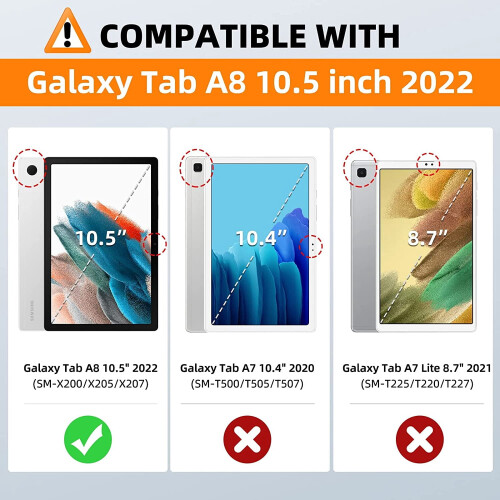 Capa dobrável fina com suporte triplo para Samsung Galaxy Tab A8 de 10,5 polegadas. 1