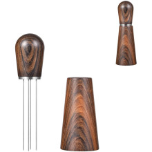 Agitateur à café expresso Leaveforme, compatible avec toutes les machines à expresso, manche et support en bois naturel, outil de distribution