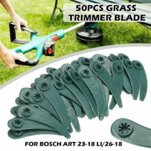 50 ks plastových nožů sekačky na trávu, řezné nože pro Bosch[qb]