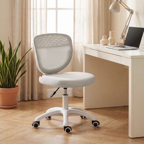 Homcom HOMCOM Armless Office Chair with Mesh Back, Grey