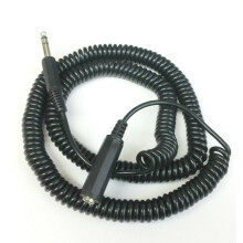 Cable de extensión para auriculares estéreo de 6,35 mm (1/4") en espiral, de 3,65 m (1/4"), macho a hembra.