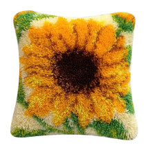 Latch Hook Flower Rug Kit with Canvas Tool Yarn