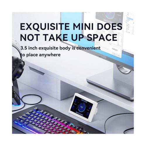 Draagbaar 3,5 inch LCD-scherm voor computermonitoring met USB-aansluiting, wit 2