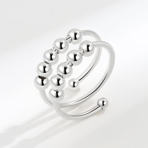 INF Justerbar Anti-Stress Ring i Koppar, 3-pack Silver 1