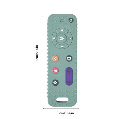Soft Silicone Teething Toy Remote Shape Green 1pc 2