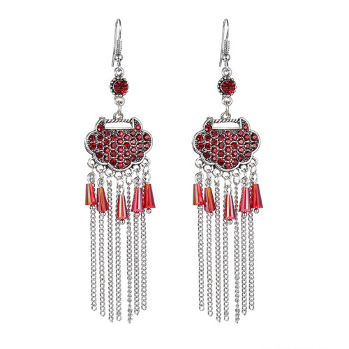 Σκουλαρίκια Hesroicy2Pcs κρεμαστά σε όλα τα χρώματα, κλασικά vintage ρετρό, μακριά 1