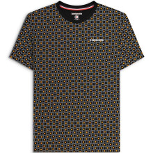 (M, Black) Lambretta Mens Geo Target Short Sleeve Crew Neck Cotton T-Shirt Top Tee