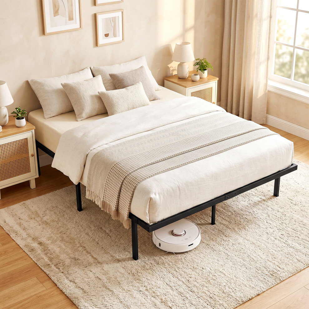 Homcom (M) Bed Frame With Underbed Storage, No Box Spring Needed