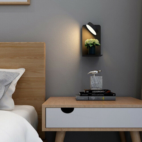 Leselampe mit USB-Anschluss, Ladestation und Schalter – Schwarz 2
