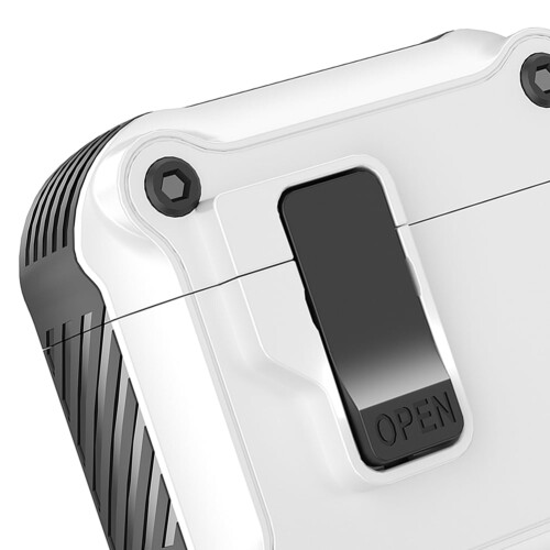 Θήκη husxh Lock για συμβατότητα με AirPods4, Ολόσωμη αντικραδασμική προστατευτική θήκη με 1