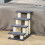 Escada para gatos com quatro degraus cinza para arranhar. 4