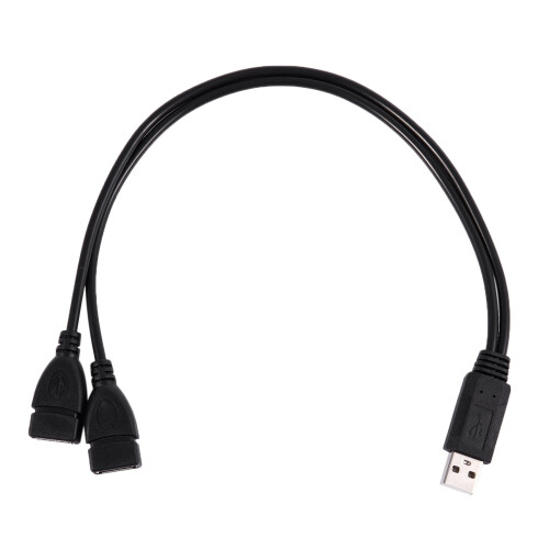 Καλώδιο τροφοδοσίας USB2.0A αρσενικό σε 2 διπλές θηλυκές υποδοχές USB με υποδοχή Y για 1