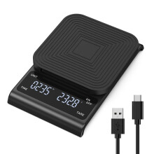 Digital Coffee Scale 3kg/0.1g Rechargeable Drip Espresso Scale with Timer,  Portable Weighing Scale for Home Kitchen Cooking