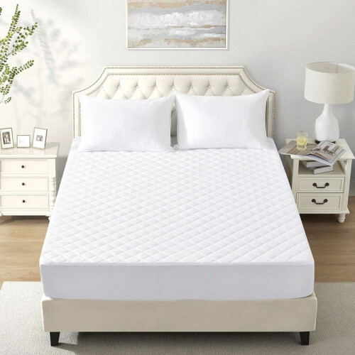 1 Quilted Fitted Mattress Protector Soft Thick Silent Machine Wash 105 cm x 190/200 cm