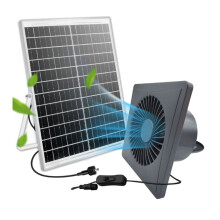 Ventilateur Solaire Silencieux New 4 Pouces Haute Vitesse 12 V avec Panneau de 25 W pour Poulaillers et Abris de Jardin