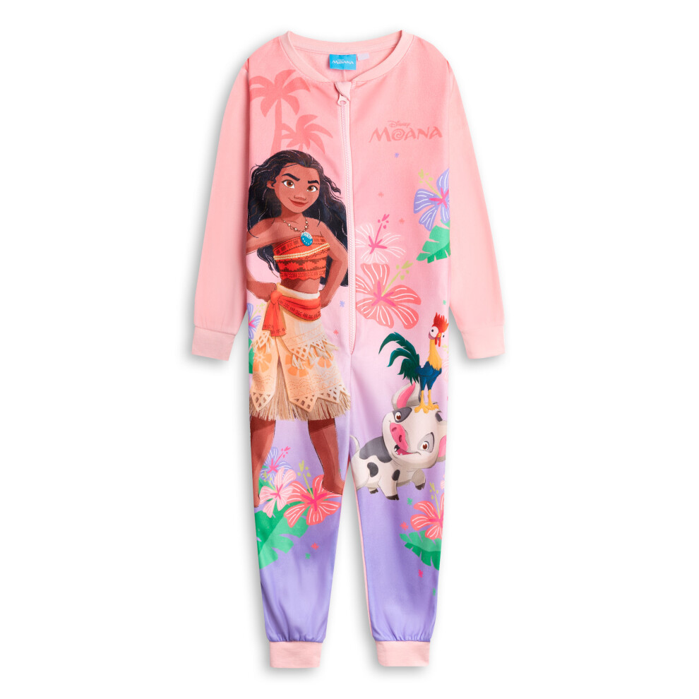 Disney (6-7 Years) Moana Onesie (Girls Pink)