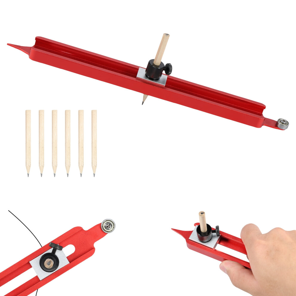 Profile Scribing Ruler Aluminum Alloy With 6 Pencils 9178400199417