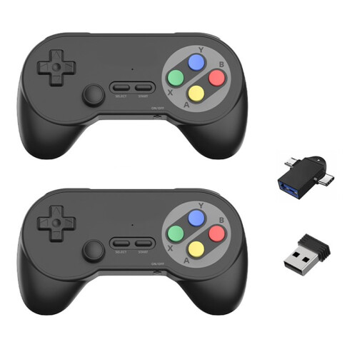 PC07 Wireless Game Controller Dual Receiver Retro Gamepad for PC DInput Android TV Arcade Gaming A 1
