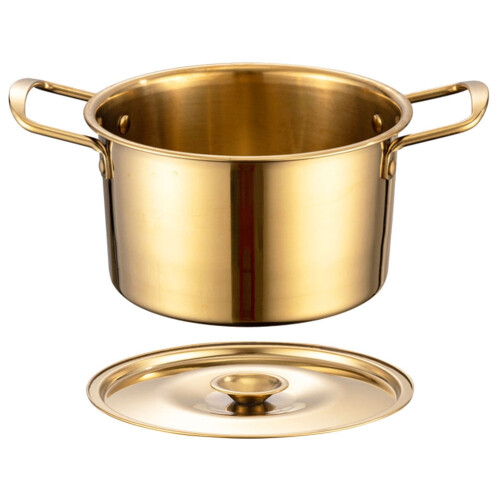 Olla para ramen de acero inoxidable con asas dobles