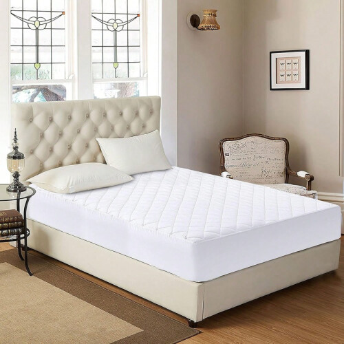 1 Quilted Fitted Mattress Protector Soft Thick Silent Machine Wash 105 cm x 190/200 cm 1