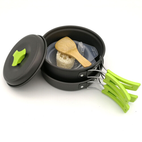 Guangmc portable camping cookware set for 1-2 people 2