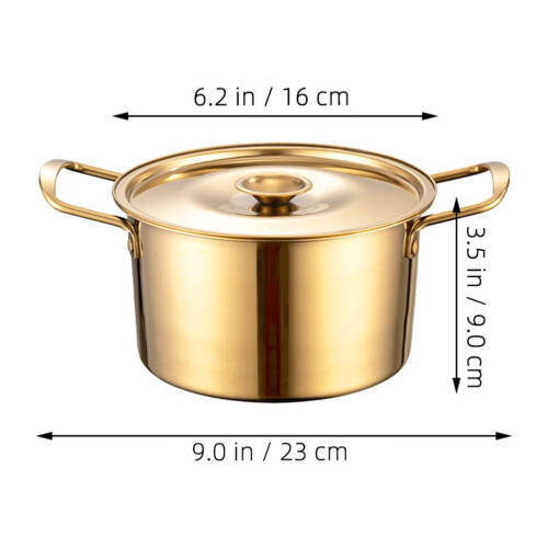 Olla para ramen de acero inoxidable con asas dobles 2
