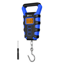 (Blue) 50KG Digital Fishing Scale Portable Travel Luggage Weighing Scale Kitchen Food Scale with Ruler for Home