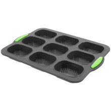 Moule ovale en silicone pour petits pains au blé français, 9 cavités