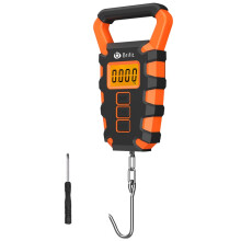 (orange) 50KG Digital Fishing Scale Portable Travel Luggage Weighing Scale Kitchen Food Scale with Ruler for Home