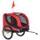 Reboque vermelho para bicicleta para cães com bandeira e refletores. 1