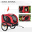 Reboque vermelho para bicicleta para cães com bandeira e refletores. 6