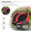 Reboque vermelho para bicicleta para cães com bandeira e refletores. 7