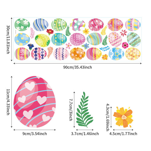 Adesivos de parede com flores alegres para decoração de primavera e Páscoa (12 peças) 2