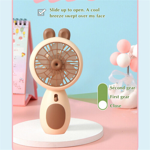 Mini ventilador de mão com luz LED e carregamento USB 2