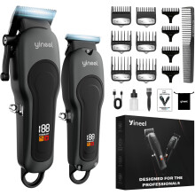 Yineel Hair Clippers Men, Professional Cordless Beard Trimmer and Hair Clippers Set, Rechargeable Trimmer with LED Display