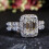 Anillo de boda de diamantes con forma cuadrada para mujer 4