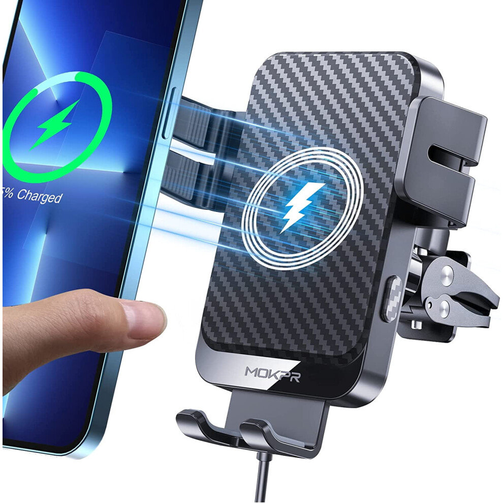 Wireless Car Charger 15W Auto-Clamping Air Vent Mount 9336866771152