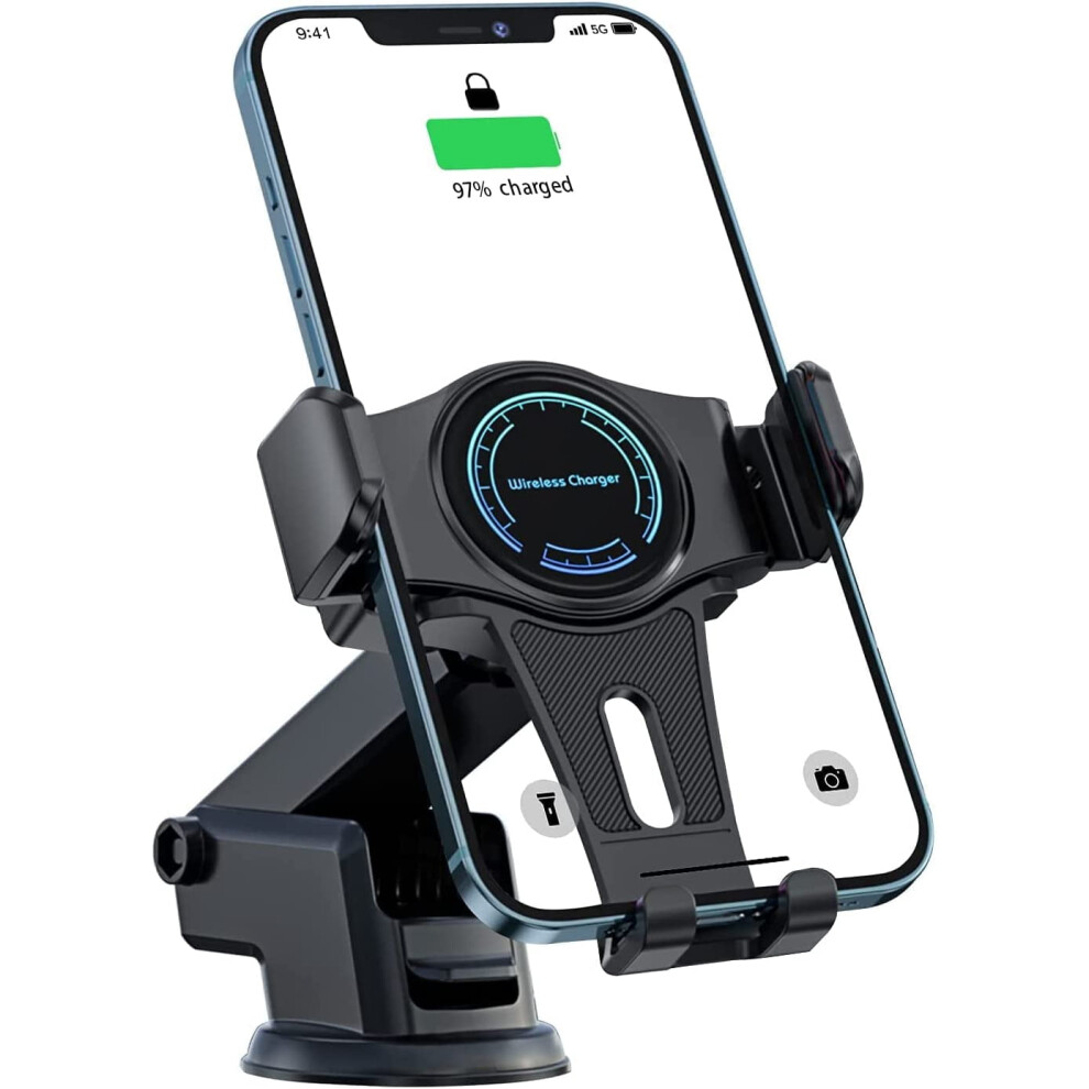 Wireless Car Charger Mount 15W Qi Fast Charging 9336866771435